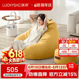 LUCKYSAC懒人沙发EPP豆袋单人休布艺客厅阳台卧室小沙发 舒适款一套玉米黄