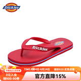 Dickies拖鞋男潮流百搭休闲人字拖夏季情侣拖鞋 红色 37 