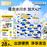 碧芭宝贝盛夏光年纯水湿巾80片*5包大包亲肤温和加大清洁湿纸巾无酒精