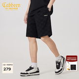 卡宾（CABBEEN）【棋盘格提花】宽松休闲短裤男2024夏新款潮牌运动五 煤黑色01 XL (180) 52