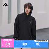 adidas休闲加厚毛圈连帽卫衣套头衫男女秋冬阿迪达斯官方轻运动   黑色   M