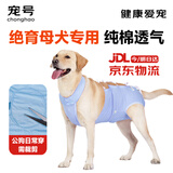 宠号狗狗绝育服母犬四脚衣手术服断奶衣服小中大型犬金毛柯基泰迪比熊 蓝色（四季纯棉 绝育仅母犬可用） L 建议20-40斤