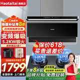Haotaitai油烟机家用小颜轻PG8-BP厨房大吸力油烟机一键自清洁变频油烟机燃气灶套装可选 猛火套装【PG8+5.2kw猛火灶】