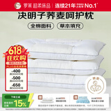 罗莱家纺 枕头枕芯脊椎枕 100%全棉决明子荞麦花草护颈低枕 46*72