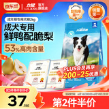 力狼狗粮 全价成犬粮 博美泰迪金毛阿拉斯加边牧大中小犬型粮 【53%肉含量-护胃健骨】鲜鸭肉梨4斤