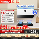 老板（Robam）油烟机灶具套装 超薄变频18cm纤薄机身23大吸力抽油烟机家用燃气灶套装22A3S 22X5S 厨房三件套 【白色烟机套装】22A3S+23BX-E1