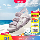 安踏儿童运动凉鞋女大童夏季透气魔术贴露趾沙滩鞋A22326962I