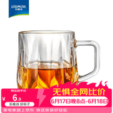 乐唯诗 玻璃杯家用牛奶杯果汁杯高颜值水杯简约茶杯饮料杯子 钻纹把杯【透明】250ml1只