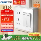 正泰（CHNT）明装开关插座面板 1c系列 二开双控五孔