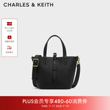 CHARLES&KEITH简约通勤手提水桶包菜篮子包生日礼物送女友CK2-10151518 Black黑色 S
