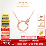 CRD克徕帝【现货闪发】18K金莫比乌斯环项链钻石女彩金送女友 【X00299R】K红 约1.5分【经典款】