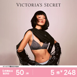 维多利亚的秘密维密棉质舒适内裤logo腰带中腰女三角裤简约七夕情人节礼物 78B9灰黑色-6819 11256819 1条 L