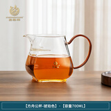 鑫凤祥方舟公杯 玻璃月牙过滤绿茶专用茶具配件玻璃分茶器带茶漏公道杯