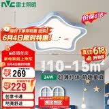 雷士（NVC）LED卡通吸顶灯卧室儿童房灯24W高显蓝色RA95