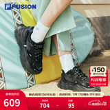 FILA FUSION斐乐女鞋BIANCO老爹鞋季硬糖鞋休闲鞋厚底运动鞋女 黑色-BK 38.5
