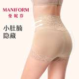 曼妮芬（Maniform）高腰蕾丝防走光内裤女显瘦薄棉打底裤 112 肤色【美型裤】 1条 L (95) 165