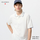 优衣库快干POLO衫/短袖/条纹饰边男装女装合作款/T恤485564 00 白色 XL
