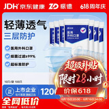 振德一次性医用外科口罩成人儿童防晒口罩防花粉尘口罩蓝色100只 