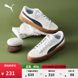 彪马（PUMA）官方女子经典复古胶底厚底增高休闲板鞋松糕鞋PLATFORM 373037 白-黑色-树胶色-07 37