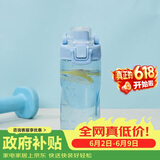 乐扣乐扣（LOCK&LOCK）人鱼线塑料运动水杯夏天便携水壶带刻度提手男女水杯子520ML蓝色