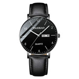 特雷格（TIGERAO）青少年手表男士高中学生时尚潮流机械风初中生石英防水简约电子表 069黑皮黑壳