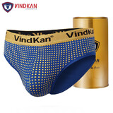 VindKan男士三角内裤男英国卫裤抑菌内裤U凸囊袋透气莫代尔大码短裤头 蓝色 2XL （2尺4—2尺6）