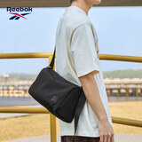Reebok锐步斜挎包男2026新款潮流休闲单肩挎包学生通勤轻便百搭邮差包女 曜石黑