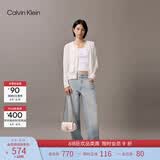 Calvin Klein休闲通勤单肩包礼物链条包包金属字母旋扣翻盖CK女包斜挎马鞍包