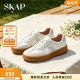 圣伽步（SKAP）板鞋女士运动休闲百搭厚底德训鞋[章若楠同款] 米白色 37