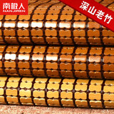 南极人（Nanjiren）老式竹凉席1.5米x2米凉席麻将席可折叠单双人家用夏季凉感竹凉席 双牛筋-楠竹-碳化麻将席【升级3A经典透气】 150cm*200cm 单凉席