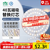 雷士（NVC）LED灯盘吸顶灯替换灯芯光源灯珠灯泡圆形灯板40W三色3000K-6500K