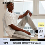 CHINISM CH纯棉短袖男夏季T恤半袖时尚宽松潮流休闲圆领情侣上衣 本白色 XL