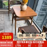 紫叶（ziye）阳台桌椅藤椅三件套休闲组合小茶几一桌两椅现代简约网红露台茶桌 木纹棕【1桌2椅】铝合金