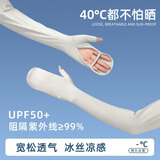 浪莎冰袖女夏季防紫外线夏季薄款开车骑行电动车冰丝手套一体 深灰色