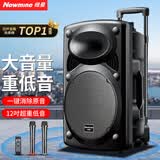 纽曼B12广场舞音响12英寸户外大音量蓝牙拉杆音箱大功率便携式移动演出k歌低音炮地摊摆摊喇叭双麦版