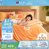 富安娜牛奶绒床上四件套 冬季床单被套防静电 单双人法兰绒套件1.5米床