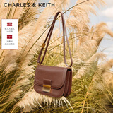 CHARLES&KEITH复古翻盖金属扣豆腐包单肩包小方包包女包生日礼物CK2-80782444