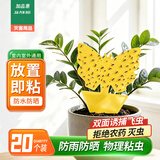 加品惠黄板双面花卉粘虫板20张诱虫板小飞虫诱捕器飞蛾家用室内苍蝇贴