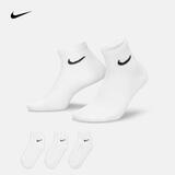 耐克（NIKE）2026年男女U NK EVERYDAY LTWT ANKLE 3PR袜子 SX7677-100 L