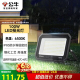 公牛（BULL）LED投光灯户外庭院工厂园林灯露营灯 IP65防水等级100W-6500K白光