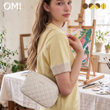 OMI欧米女包经典菱格纹时尚百搭链条小方包淑女斜挎包单肩包手机女包 白色-升级大号（可放手机）
