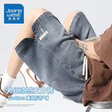 真维斯（Jeanswest）含天丝牛仔短裤夏季薄款宽松直筒青少年新款五分裤子男士中裤夏天 10517/D2831蓝灰 XL （建议130-150斤）