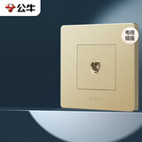 公牛（BULL）公牛墙壁插座G07系列一位电视插座86型墙壁开关G07T103(U6)香槟金暗装