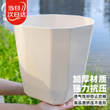 寿禾 花盆特大号大型绿植加厚塑料盆栽容器 超大号木里盆-杏色