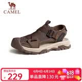骆驼（CAMEL）户外休闲魔术贴包头洞洞沙滩运动凉鞋男 G14M076677 非酶棕 41