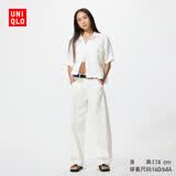 优衣库宽松廓形牛仔裤/常规款女装男装弯刀镰刀裤子479000 482280 482280/00白色 27 /160/68A
