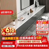 米客米家（MIKEMIJIA）北欧电视柜客厅家用小户型简约现代岩板色轻奢茶几电视机柜组合 【1.6米】深空灰+白色大理石纹 组装（自行安装）