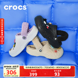 CROCS卡骆驰贝雅暖绒洞洞鞋女暖棉男棉鞋外穿拖鞋|206633 黑/黑-060 (建议买大一码) 36 /37(220mm)