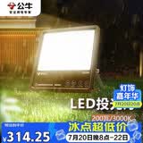 公牛（BULL）LED投光灯路灯庭院灯园林照明露营灯 IP65防水200W-3000K暖白光