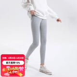 婧麒（JOYNCLEON）孕妇裤鲨鱼裤打底裤孕妇装春秋冬季加绒加厚托腹裤子孕妈装瑜伽裤 浅灰色【春秋款】Jyk105373 M